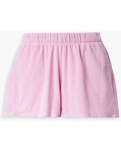 Suzie Kondi Cotton-blend Velour Shorts - Pink