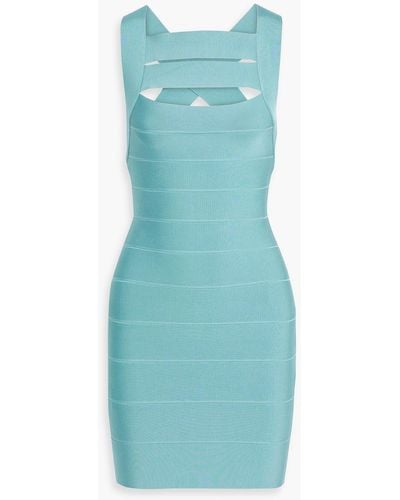 Hervé Léger Cutout Bandage Mini Dress - Blue