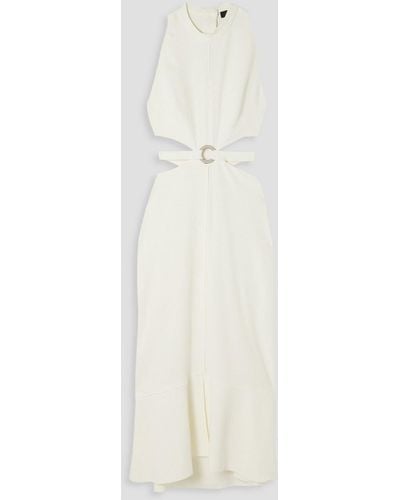 Proenza Schouler Embellished Cutout Stretch-cady Midi Dress - White