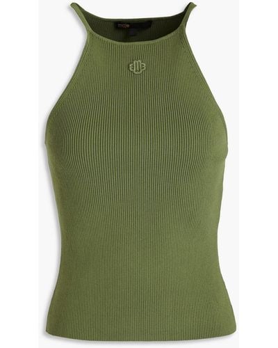 Maje Ribbed-knit Top - Green