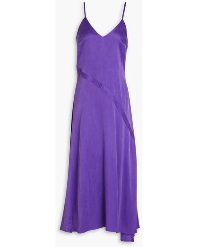 MYKKE HOFMANN Washed Cupro-blend Satin Midi Dress - Purple