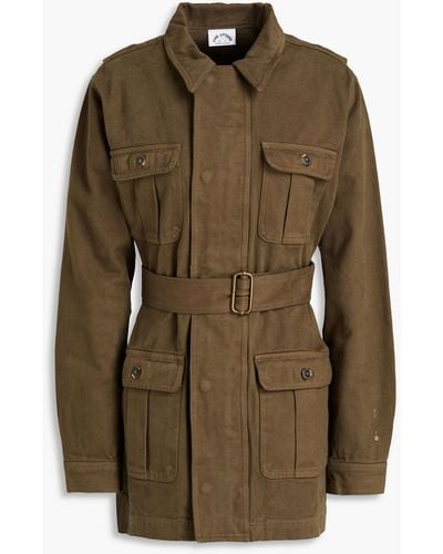 The Upside Coterie Belted Cotton-drill Jacket - Green
