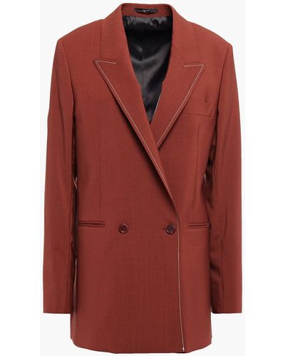 Paul Smith Double-breasted Wool-blend Crepe Blazer - Red