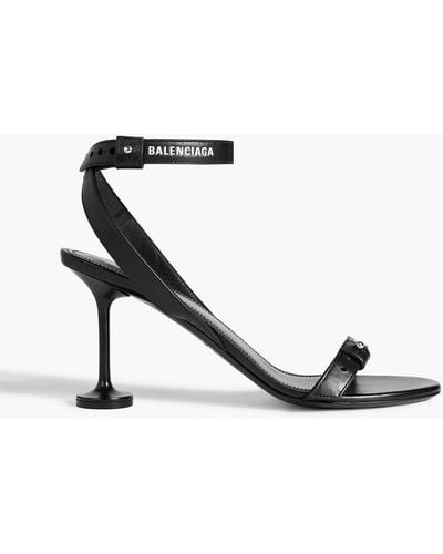 Balenciaga Afterhour Logo-print Leather Sandals - White