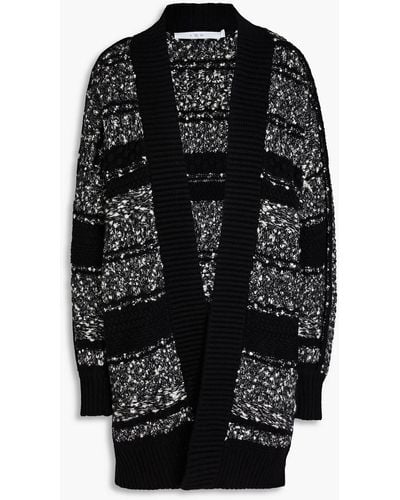 IRO Alyssa Bouclé-knit Wool-blend Cardigan - Black