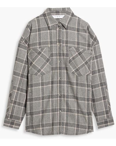 IRO Horren Checked Wool-blend Flannel Jacket - Grey