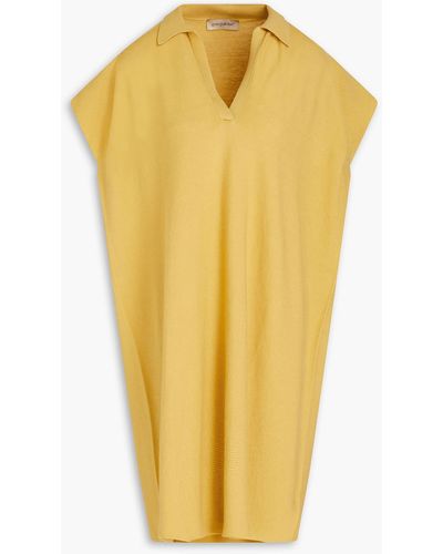 Gentry Portofino Cotton And Cashmere-blend Dress - Yellow