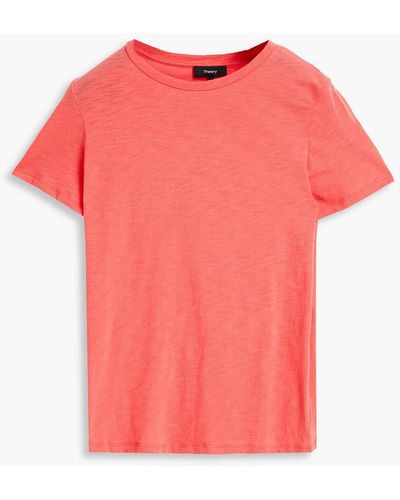 Theory T-shirt aus baumwoll-jersey mit flammgarneffekt - Mehrfarbig