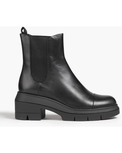 Stuart Weitzman Norah Leather Chelsea Boots - Black