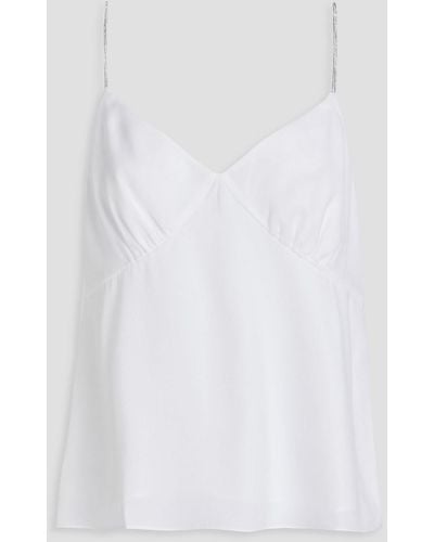 Solid & Striped The Rosetta Crystal-embellished Satin Camisole - White