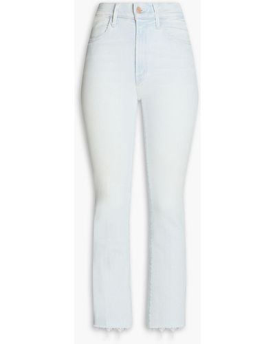 Mother The Hustler Faded High-rise Bootcut Jeans - White
