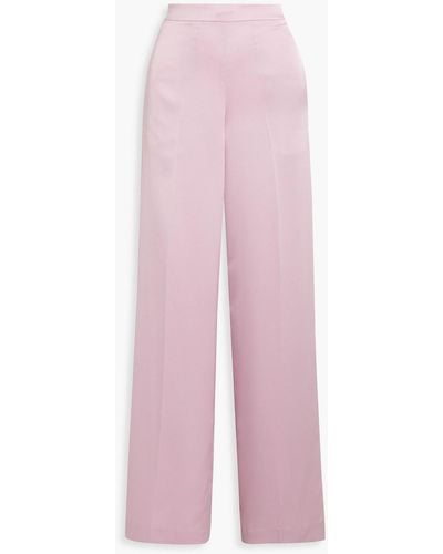 Halston Aleah Satin Wide-leg Pants - Pink