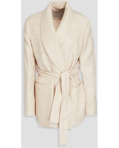 Giuliva Heritage Linen And Wool-blend Twill Blazer - Natural