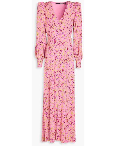 ROTATE BIRGER CHRISTENSEN Floral-print Jacquard Maxi Dress - Pink