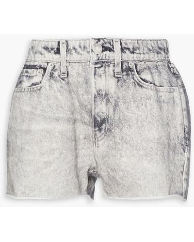 Rag & Bone Miramar Printed French Cotton-terry Shorts - Gray