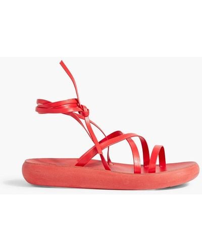 Ancient Greek Sandals Morfi Comfort Leather Sandals - Red