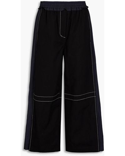 3.1 Phillip Lim Ripstop-paneled Cotton-canvas Wide-leg Trousers - Black