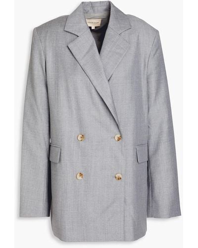 Loulou Studio Double-breasted Wool-twill Blazer - Grey
