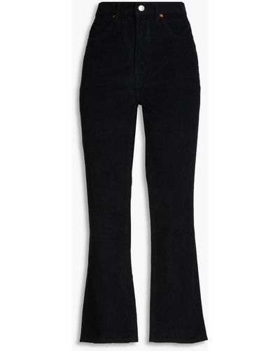 RE/DONE 70s Cotton-corduroy Kick-flare Pants - Black