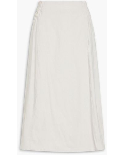 Theory Tulip Linen-blend Midi Skirt - White