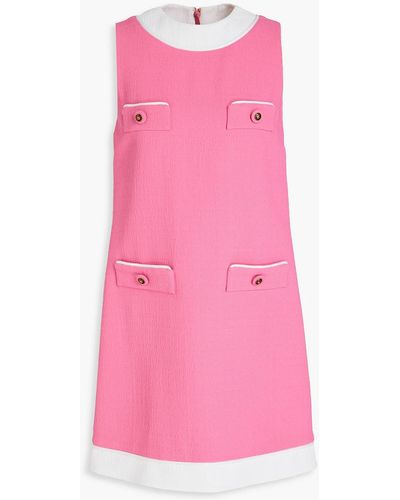 Moschino Two-tone Hammered-crepe Mini Dress - Pink