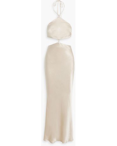 Bec & Bridge Kara Cutout Satin-crepe Halterneck Maxi Dress - White