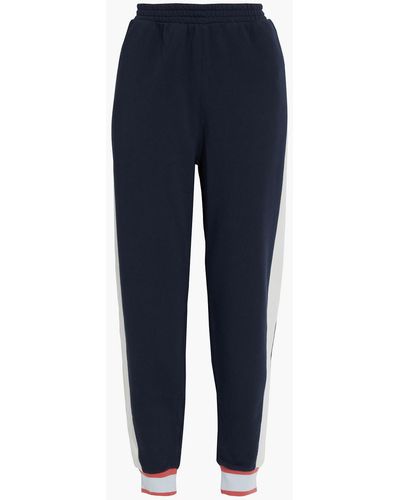 The Upside Striped French Cotton-terry Track Trousers - Blue