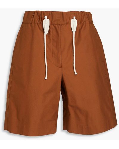 Jil Sander Cotton-poplin Shorts - Brown