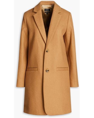 A.P.C. Wool-blend Felt Coat - Brown