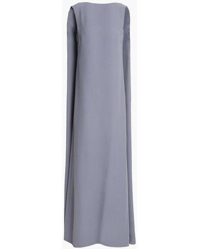 Valentino Cape-back Silk Crepe De Chine Gown - Gray