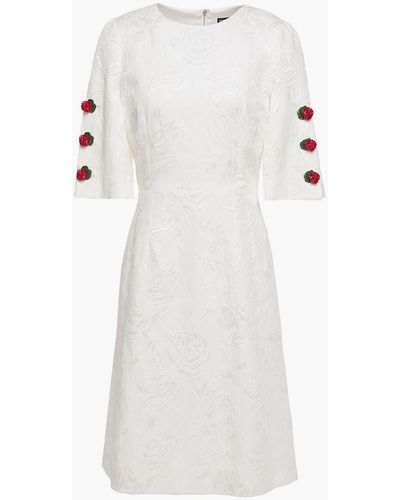 Dolce & Gabbana Jacquard Floral Dress - White