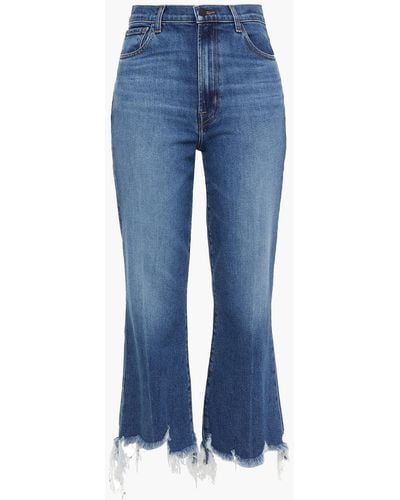J Brand Julia Distressed High-rise Kick-flare Jeans - Blue