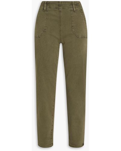 PAIGE Mayslie Cropped High-rise Slim-leg Jeans - Green