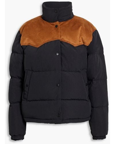 Rag & Bone Cal Faux Suede-paneled Quilted Ripstop Down Jacket - Black