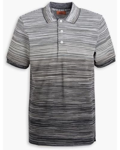 Missoni Space-dyed Cotton-piqué Polo Shirt - Grey