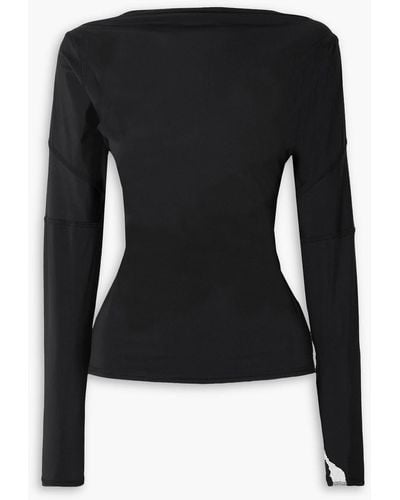 Ioannes Kylie Open-back Printed Stretch-jersey Top - Black