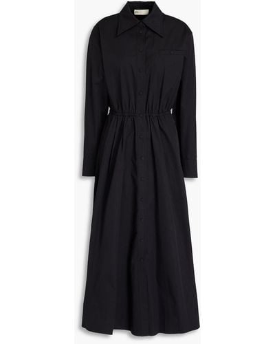 Tory Burch Elenor Cotton-poplin Midi Shirt Dress - Black