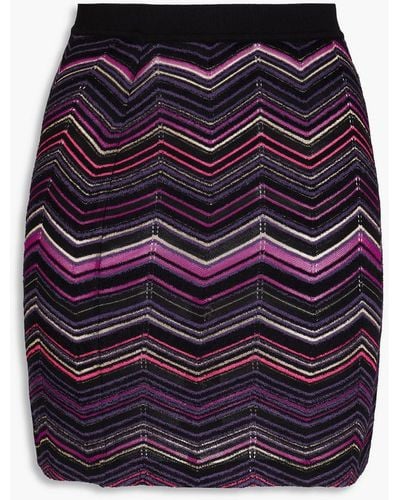 Missoni Brushed Wool-blend Mini Skirt - Purple