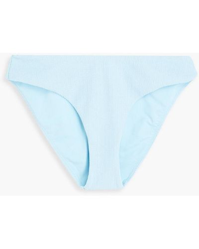 Jonathan Simkhai Zola Ribbed Cloqué Low-rise Bikini Briefs - Blue