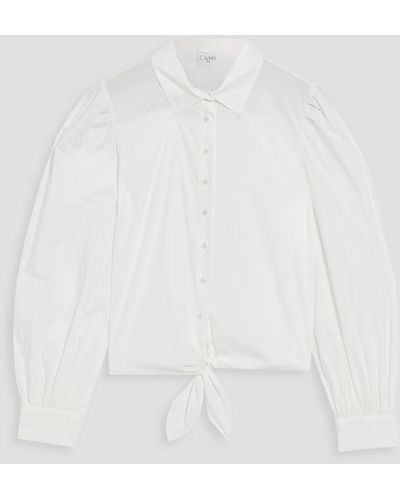 Cami NYC Lee Tie-front Cotton-blend Poplin Shirt - White