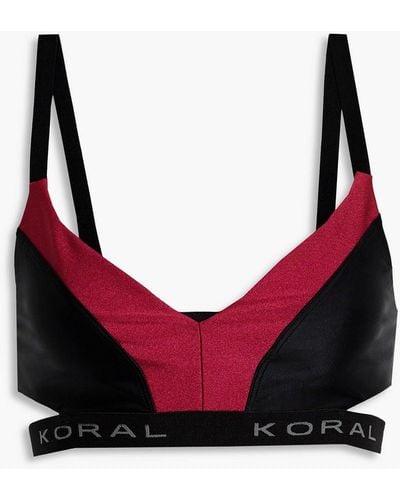 Koral Limerence Energy Two-tone Stretch Sports Bra - Red