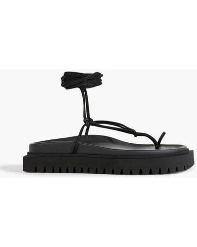 The Attico Suede Platform Sandals - Black