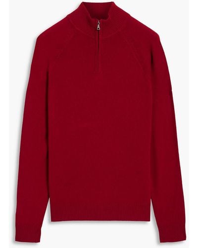 Derek Rose Cashmere Half-zip Sweater - Red