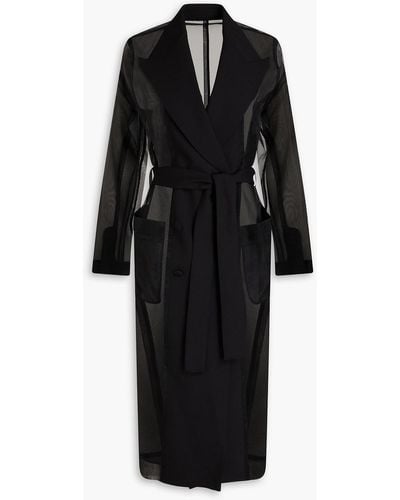 Dolce & Gabbana Double-breasted Organza Trench Coat - Black