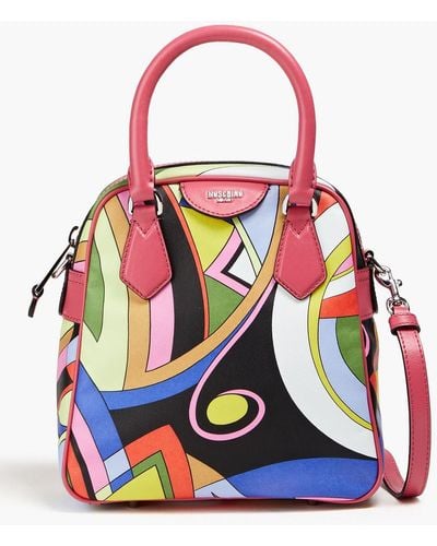 Moschino Printed Coated Canvas Tote - Pink
