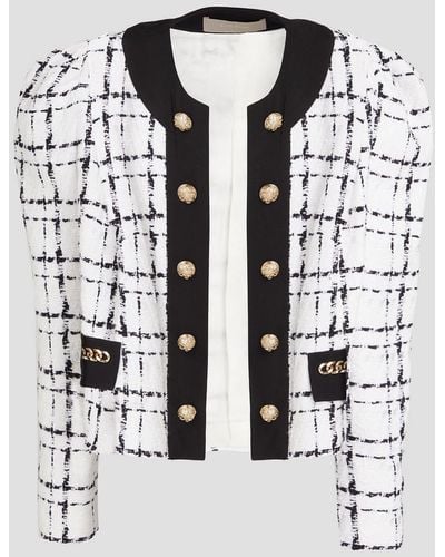 Elie Saab Embellished Cotton-blend Tweed Jacket - Black