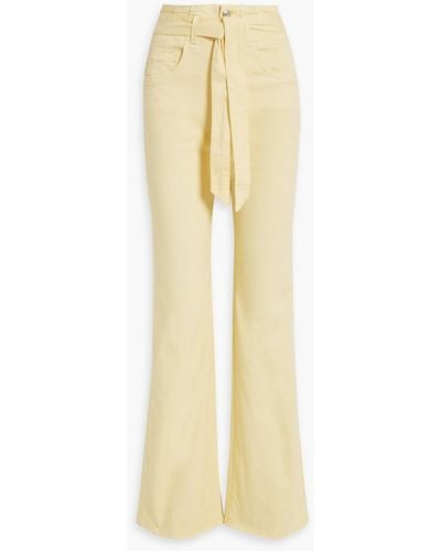 Veronica Beard Rosanna Belted High-rise Bootcut Jeans - Yellow