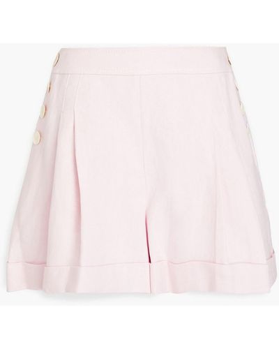 Zimmermann Button-embellished Linen Shorts - Pink