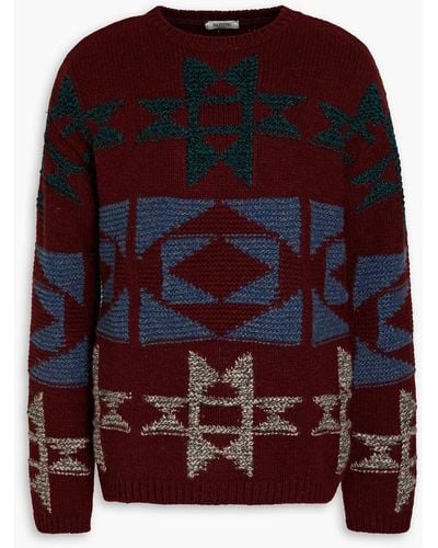 Valentino Garavani Jacquard-knit Wool-blend Sweater - Red