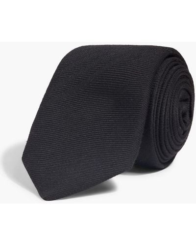 Dunhill Wool And Mulberry Silk-blend Tie - Blue